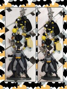 Batman Bagcharm/Keychain, Beaded Handmade Accessories